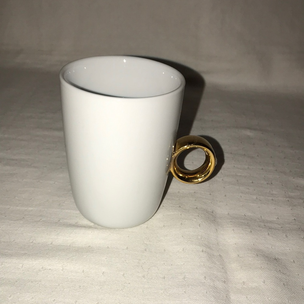 White Ceramic Engagement Ring Mug